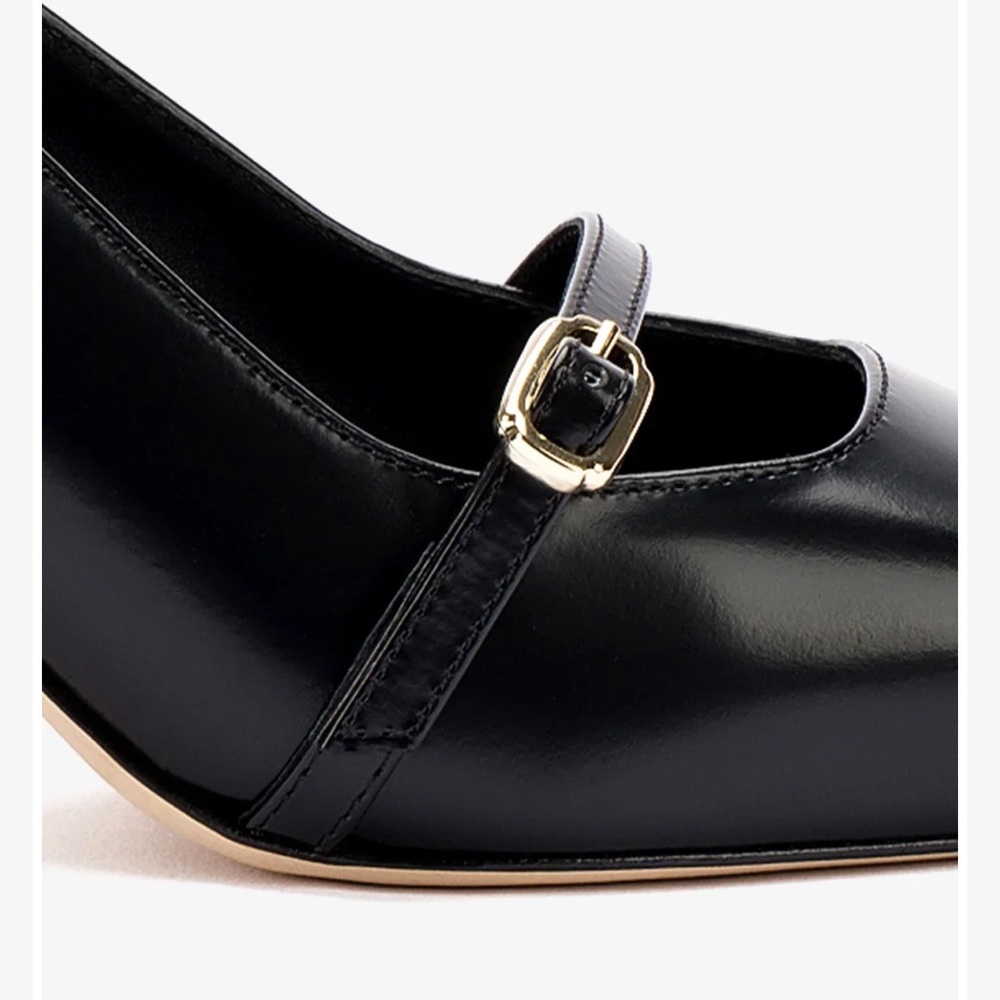 LARROUDE BLACK LEATHER INES PUMP - Picture 9 of 11